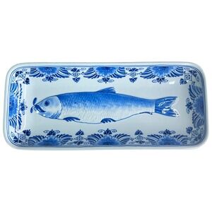 Royal Delft De Porceleyne Fles Dutch Herring Fish Tray Blue White